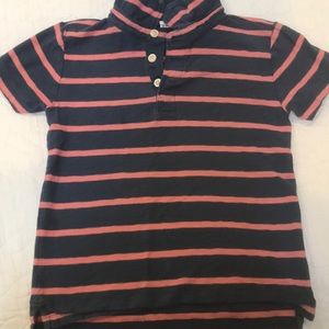 Crewcuts blue and coral striped polo